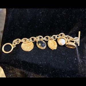Vintage costume jewelry charm bracelet